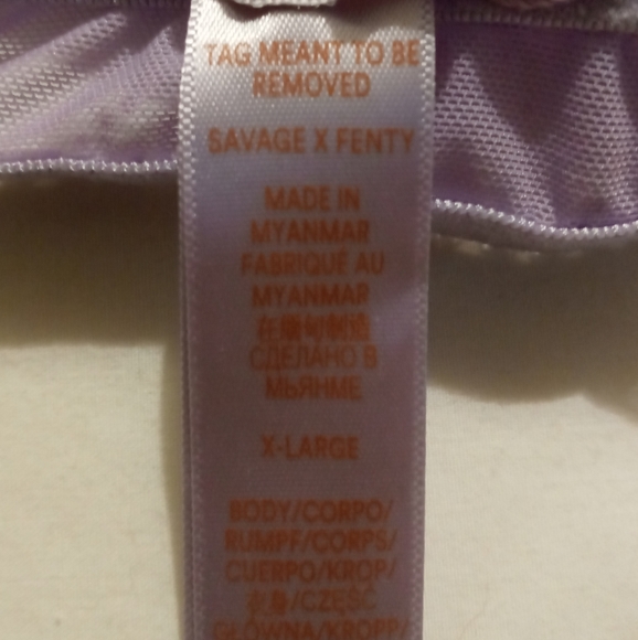 Savage X Fenty Flocked Logo Unlined Bra In Purple Lavender, Size- XL - Picture 7 of 7